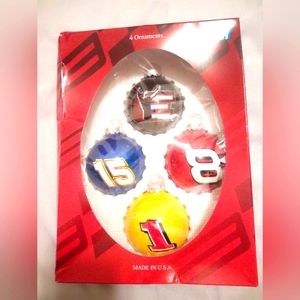 🎅 NASCAR Pack of 4 Ornaments